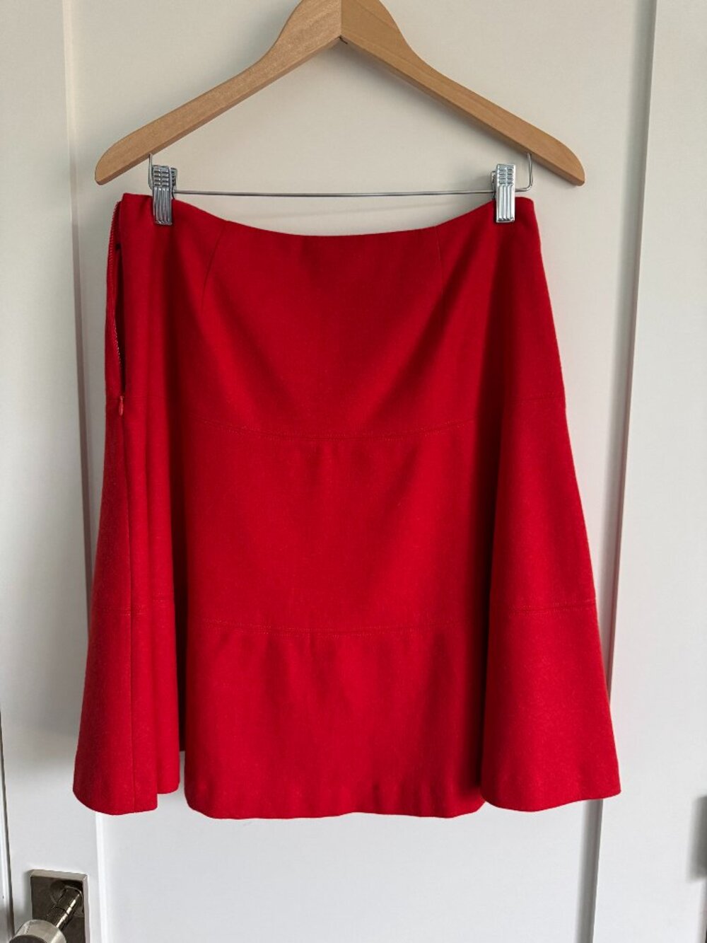 Boden Red wool blend knee-length skirt size 8L